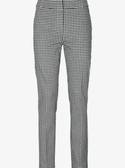 Pantalons skinny à poches fendues et motif géométrique