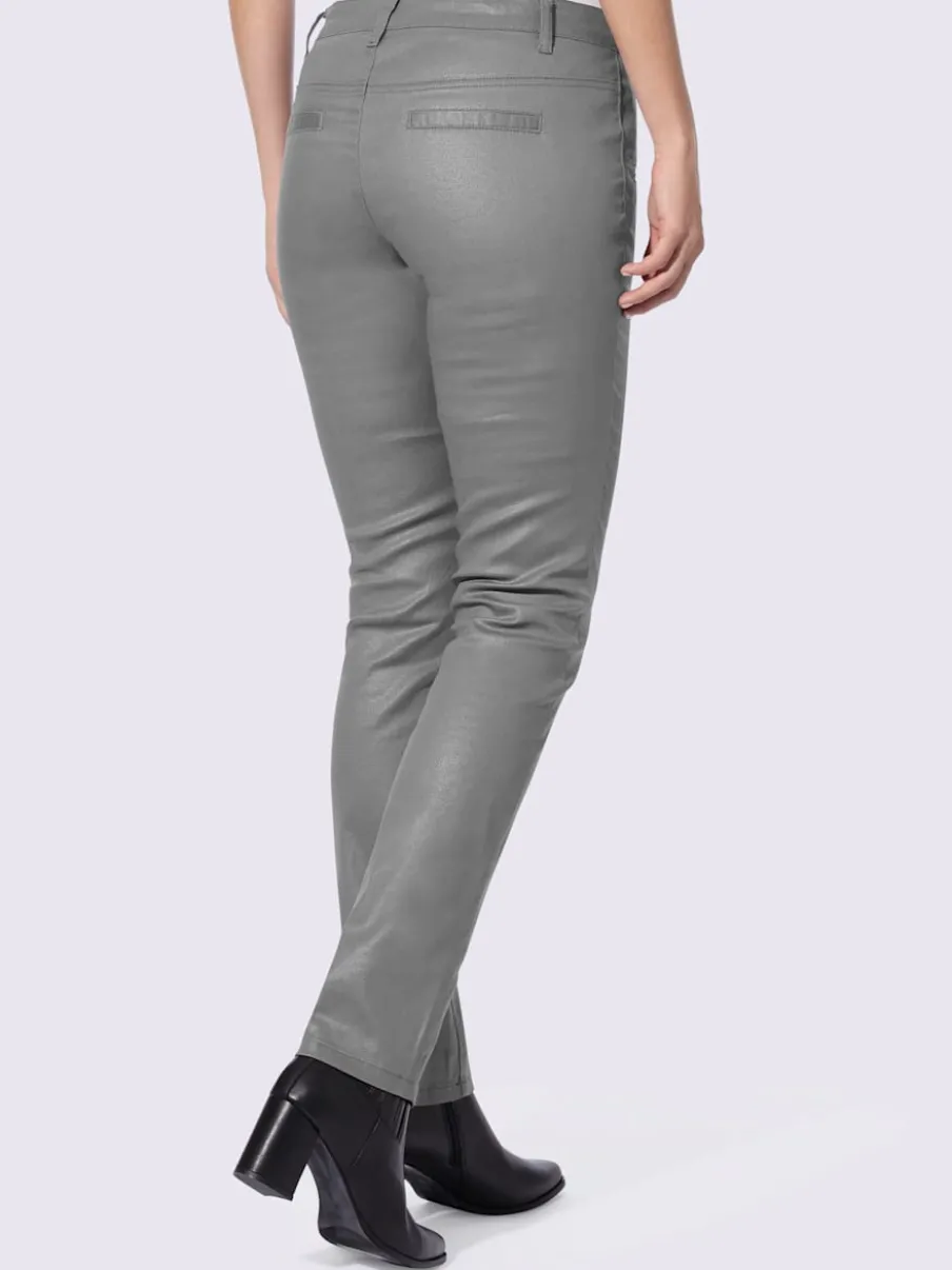 Pantalons skinny slim fit à brillance raffinée élégante