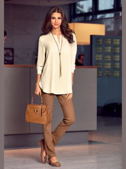 Pantalons skinny slim fit à brillance raffinée élégante