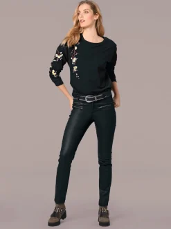 Pantalons skinny slim fit à brillance raffinée élégante