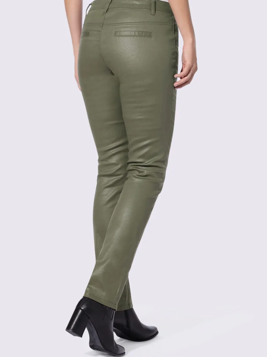 Pantalons skinny slim fit à brillance raffinée élégante