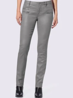 Pantalons skinny slim fit à brillance raffinée élégante