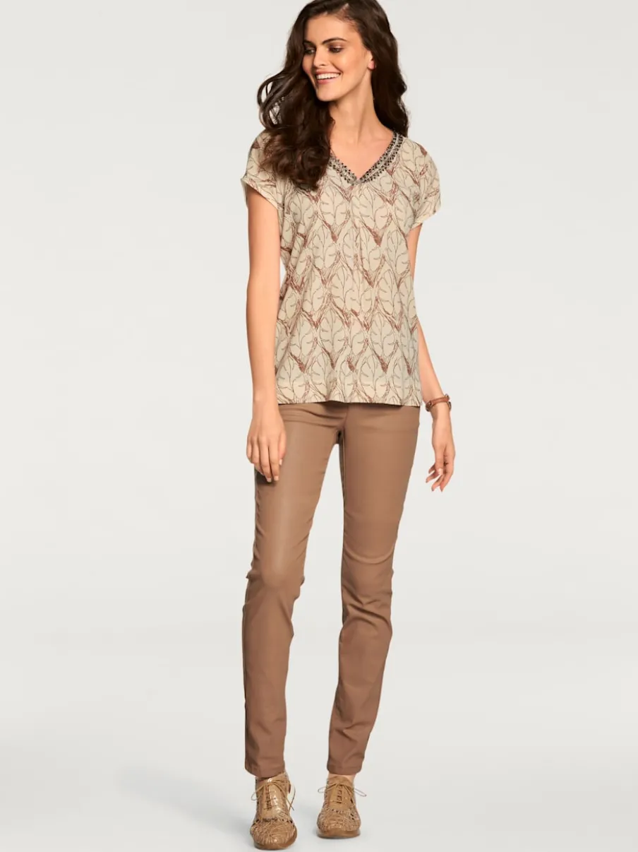 Pantalons skinny slim fit à brillance raffinée élégante