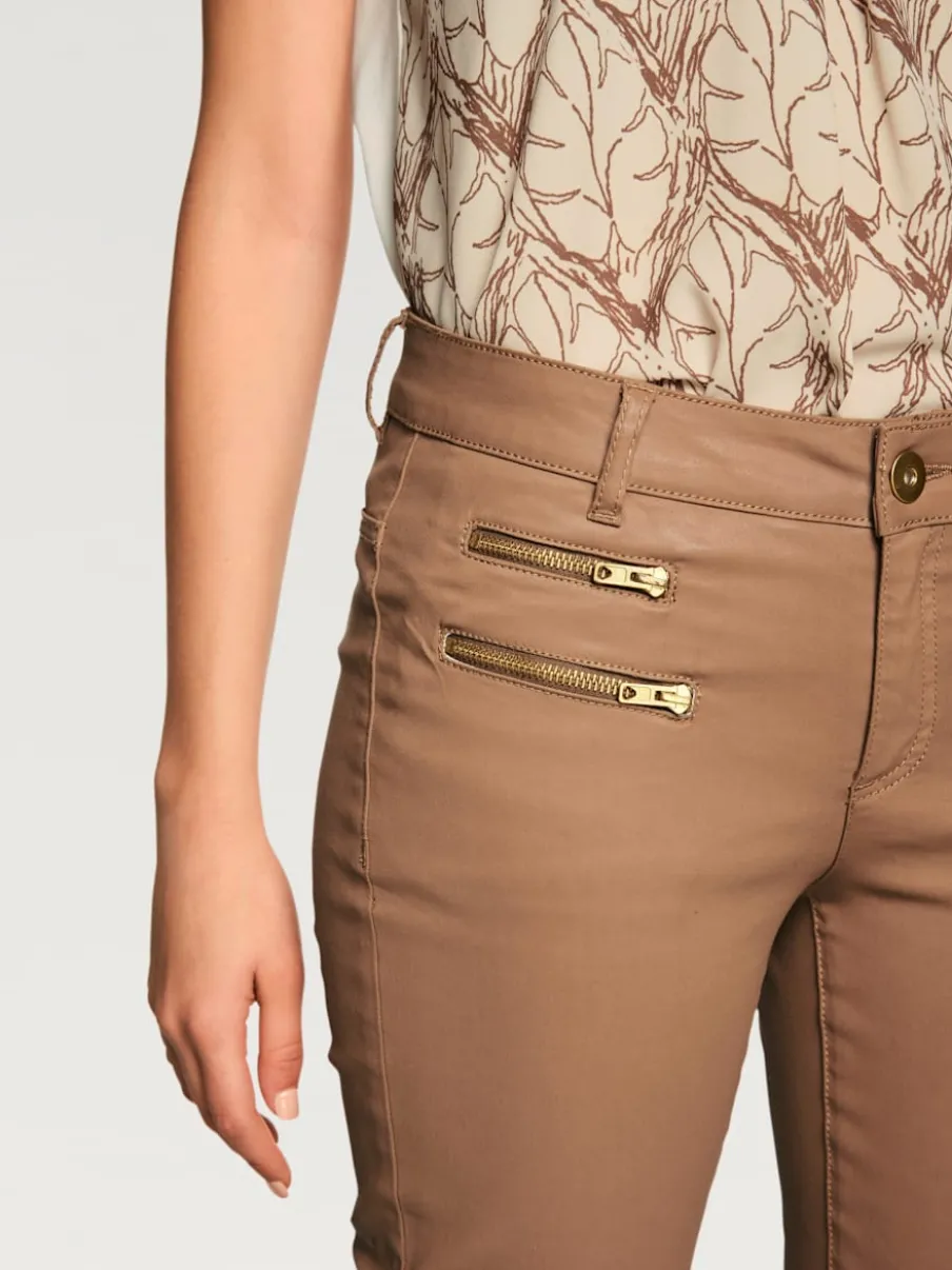 Pantalons skinny slim fit à brillance raffinée élégante