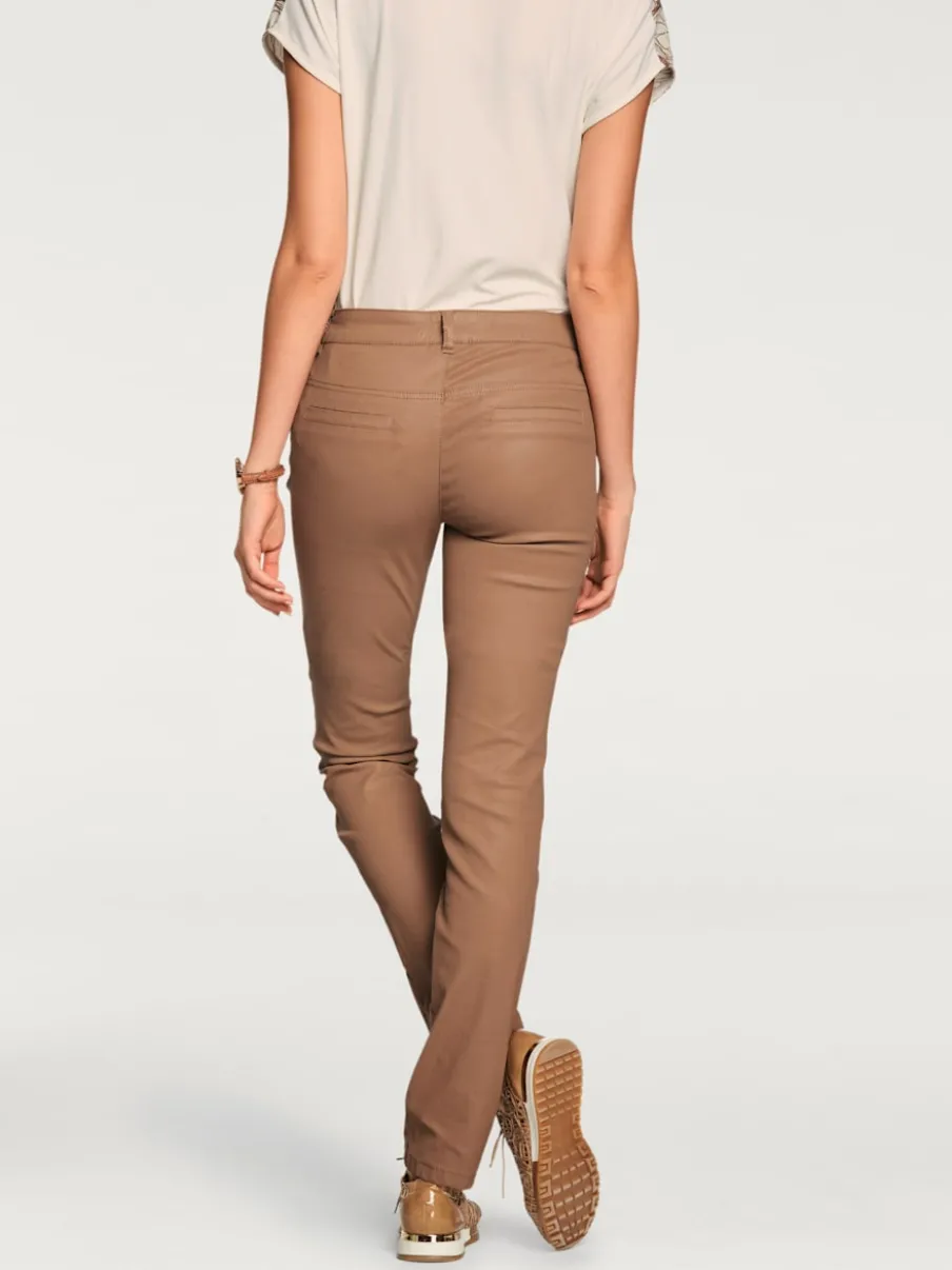 Pantalons skinny slim fit à brillance raffinée élégante