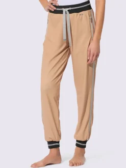 Pantalons sweat avec fils brillants et poches zippées