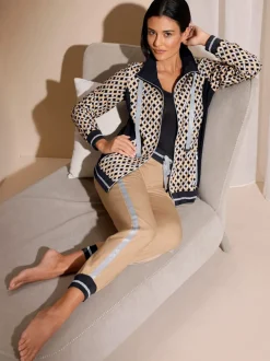 Pantalons sweat avec fils brillants et poches zippées