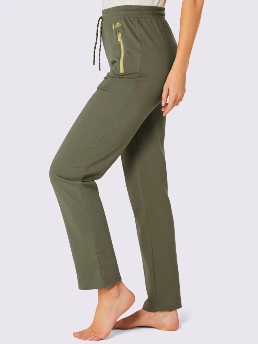Pantalons sweat avec poches zippées et liens contrastés