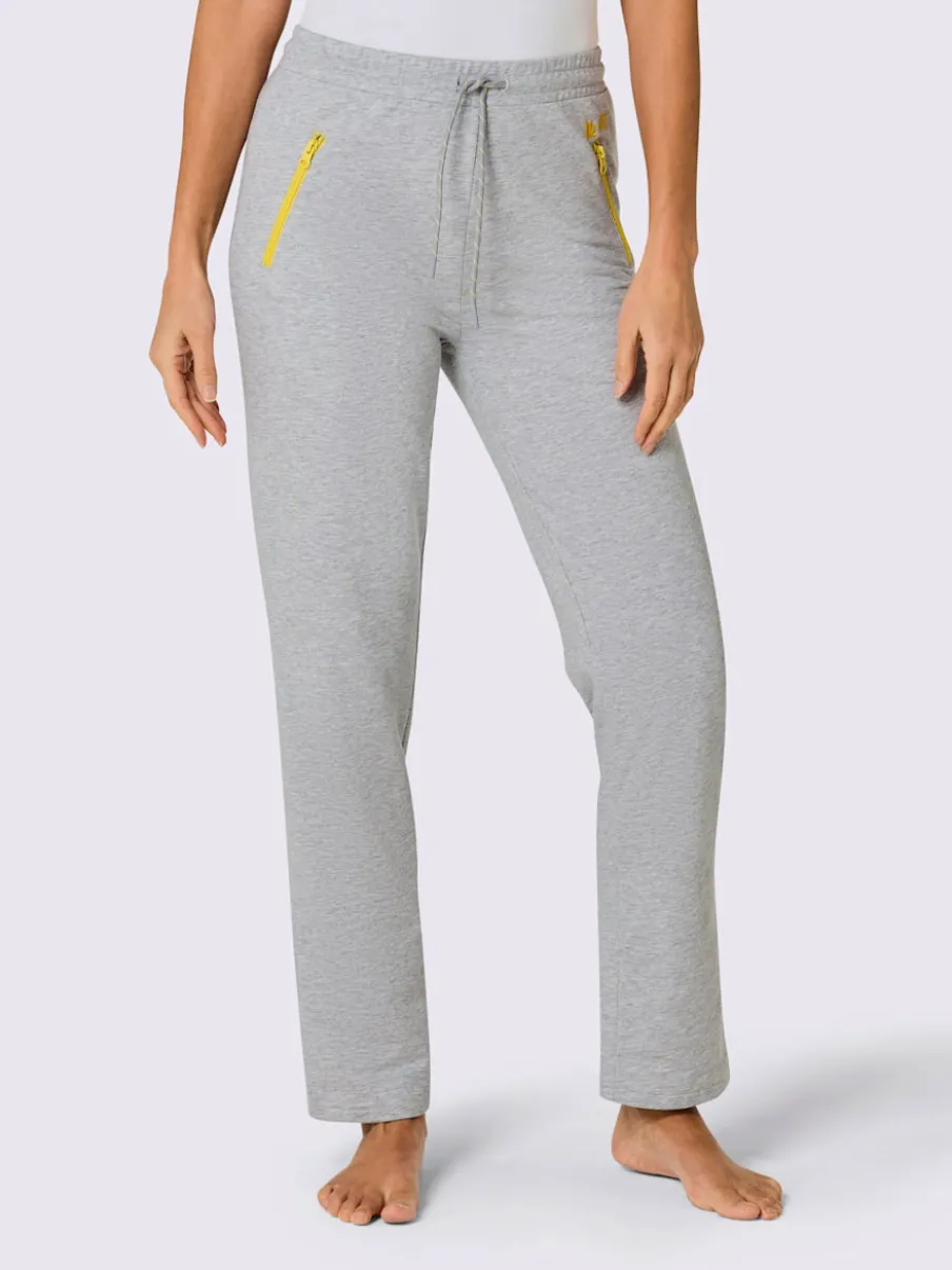 Pantalons sweat avec poches zippées et liens contrastés