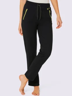 Pantalons sweat avec poches zippées et liens contrastés