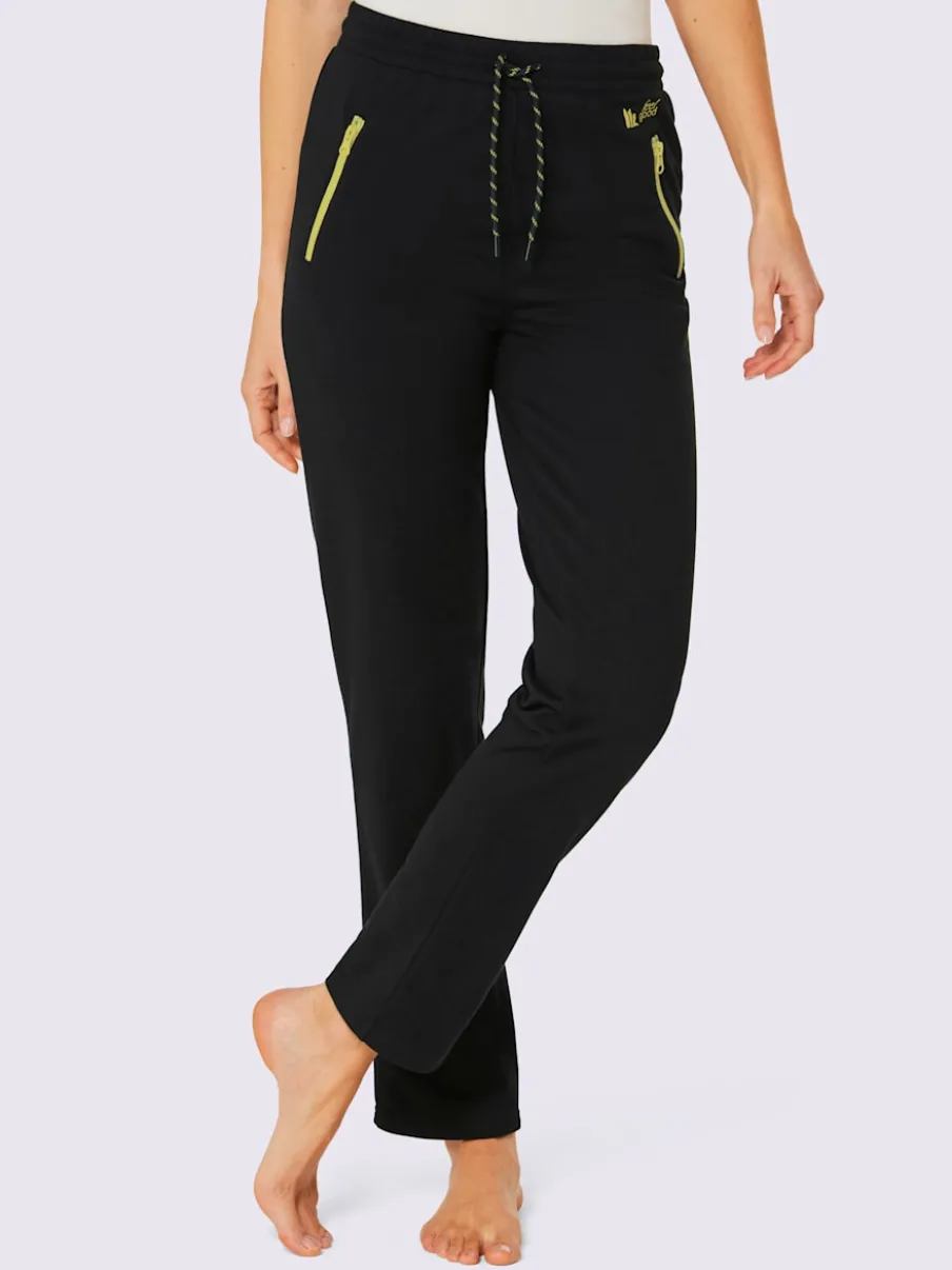 Pantalons sweat avec poches zippées et liens contrastés