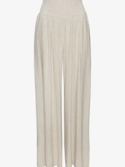 Pantalon structuré à ceinture smockée et poches latérales