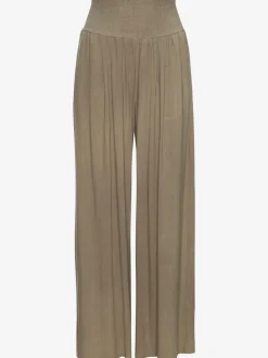 Pantalon structuré à ceinture smockée et poches latérales