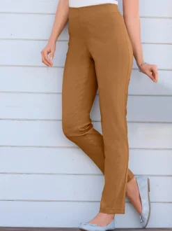 Pantalons unis avec ceinture élastique confortable extensible
