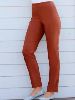 Pantalons unis avec ceinture élastique confortable extensible