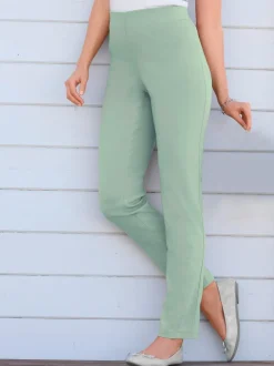 Pantalons unis avec ceinture élastique confortable extensible