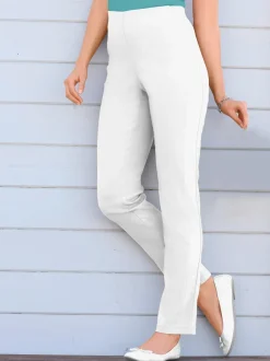 Pantalons unis avec ceinture élastique confortable extensible
