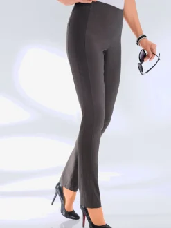 Pantalons unis avec ceinture élastique confortable extensible