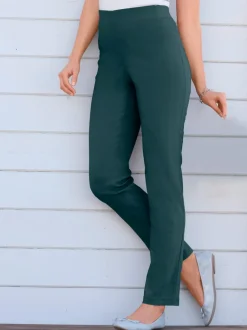 Pantalons unis avec ceinture élastique confortable extensible