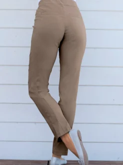 Pantalons unis avec ceinture élastique confortable extensible