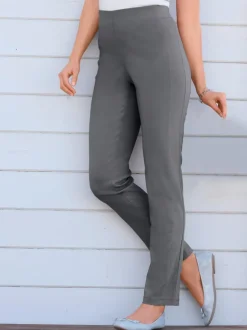 Pantalons unis avec ceinture élastique confortable extensible
