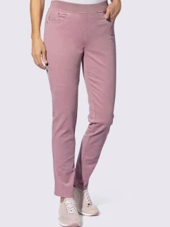 Pantalons velours côtelé cinq poches ceinture élastique confortable