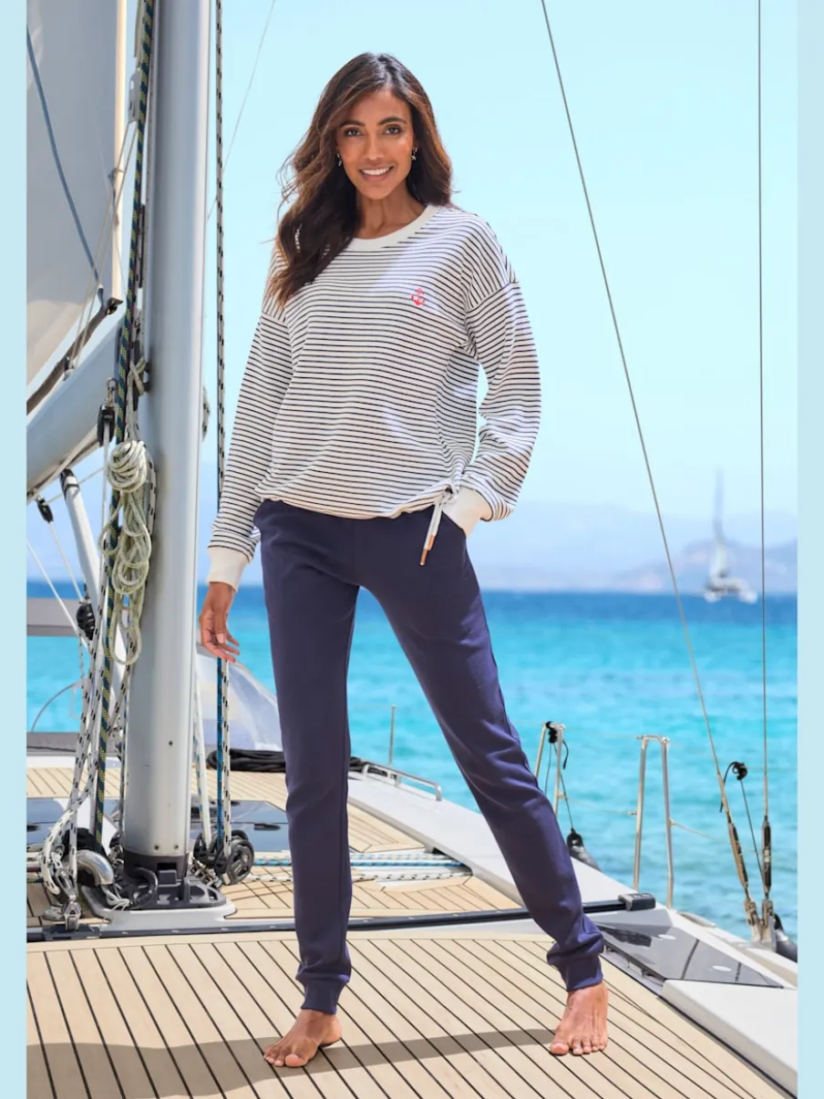 Pantalon sweat avec ceinture élastique et poches latérales