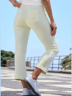 Pantalon sweat 7/8 avec ceinture élastique et poches confortables