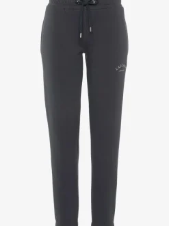 Pantalon sweat avec logo brodé et poches latérales fendues