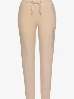 Pantalon sweat élastique doux avec poches à glissière et bords-côtes