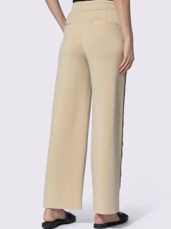 Pantalon sweat à rayures galon avec ceinture élastique et poches latérales