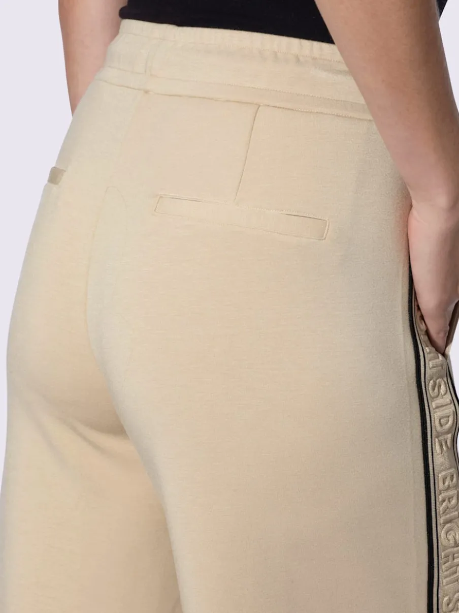 Pantalon sweat à rayures galon avec ceinture élastique et poches latérales