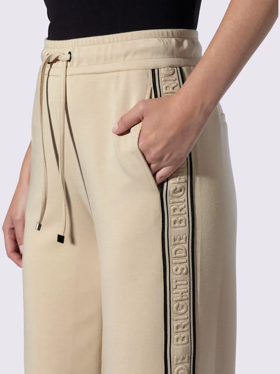 Pantalon sweat à rayures galon avec ceinture élastique et poches latérales