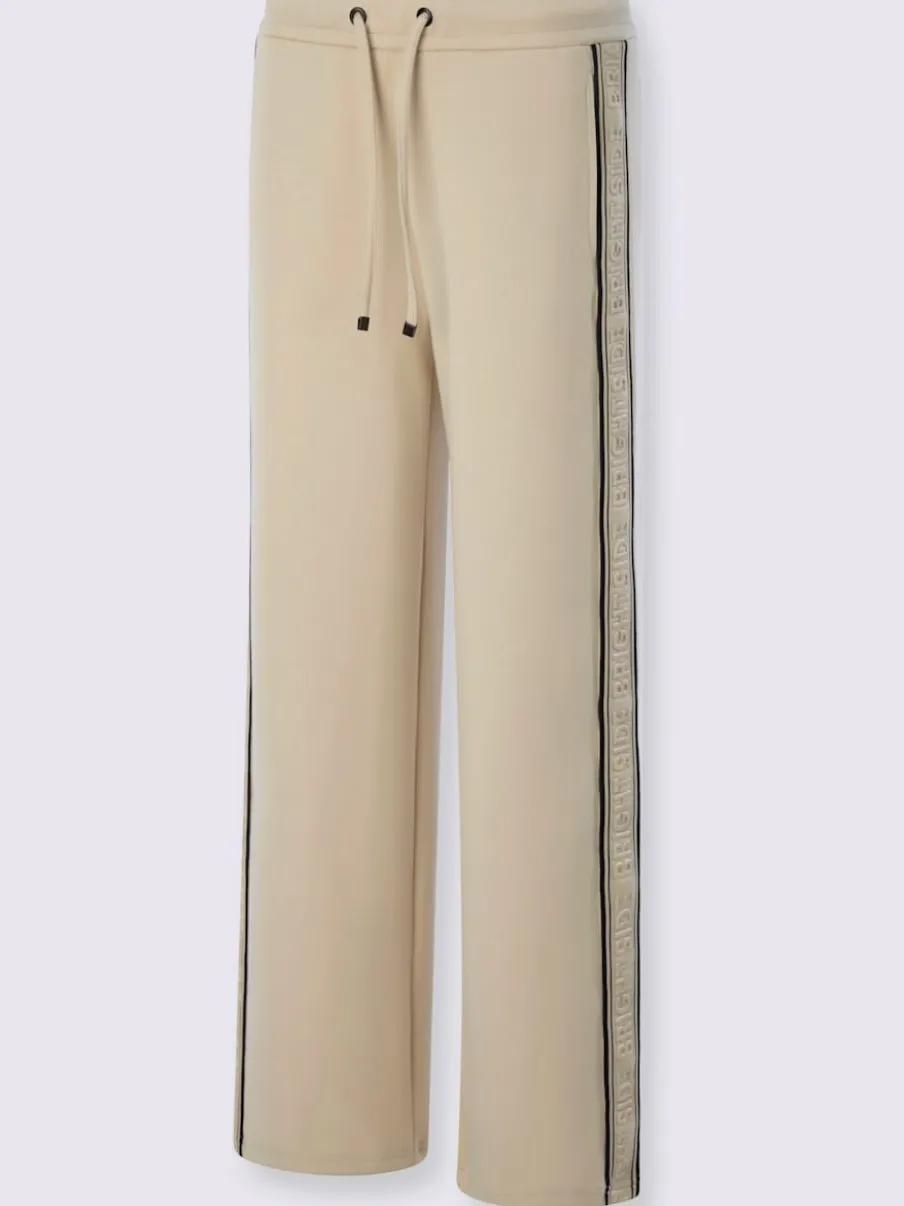 Pantalon sweat à rayures galon avec ceinture élastique et poches latérales