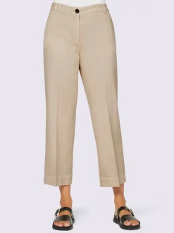 Pantalon 7/8 à taille haute avec poches et jambes larges