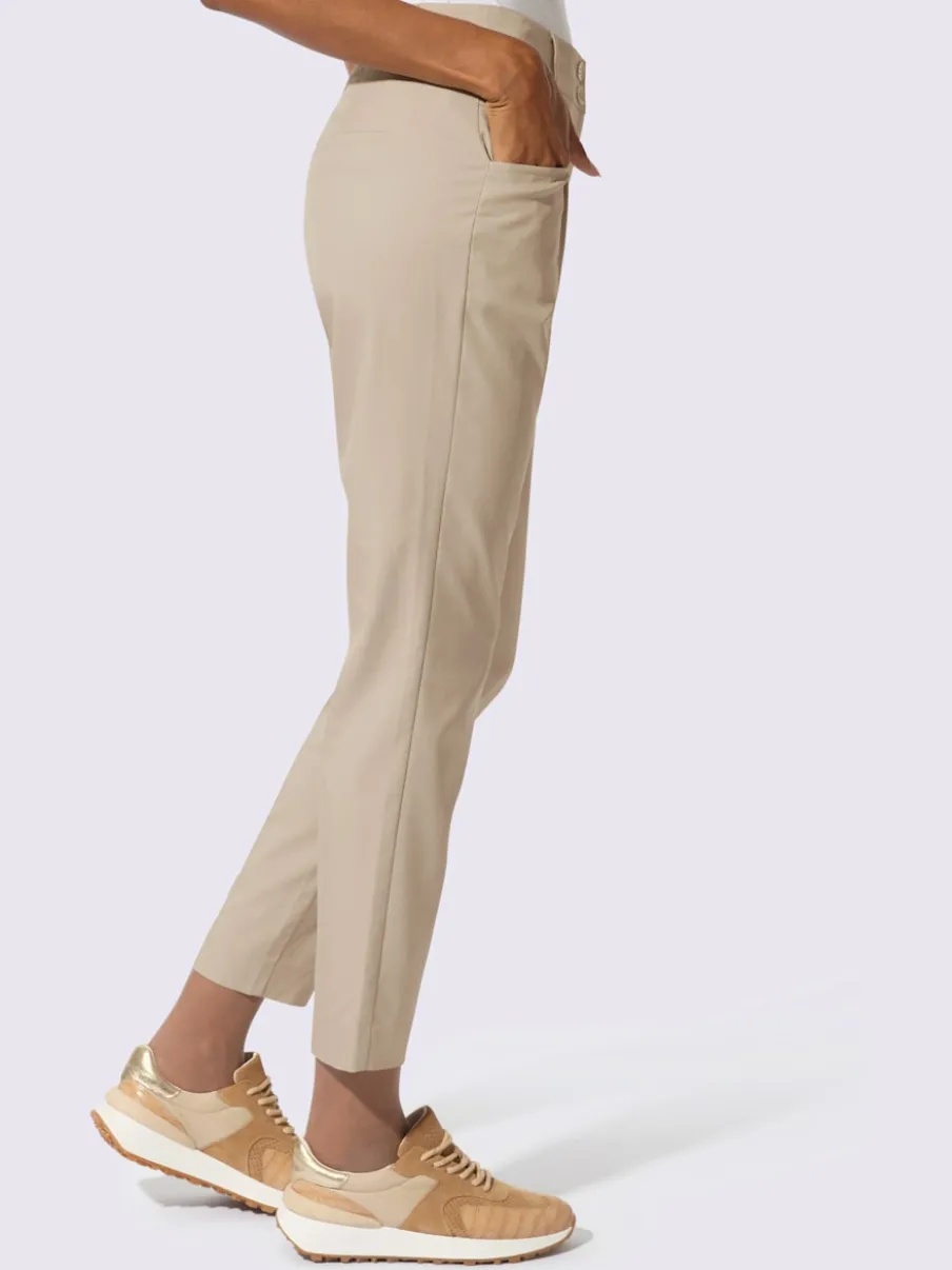 Pantalon taille haute à petits plis avec poches raglan