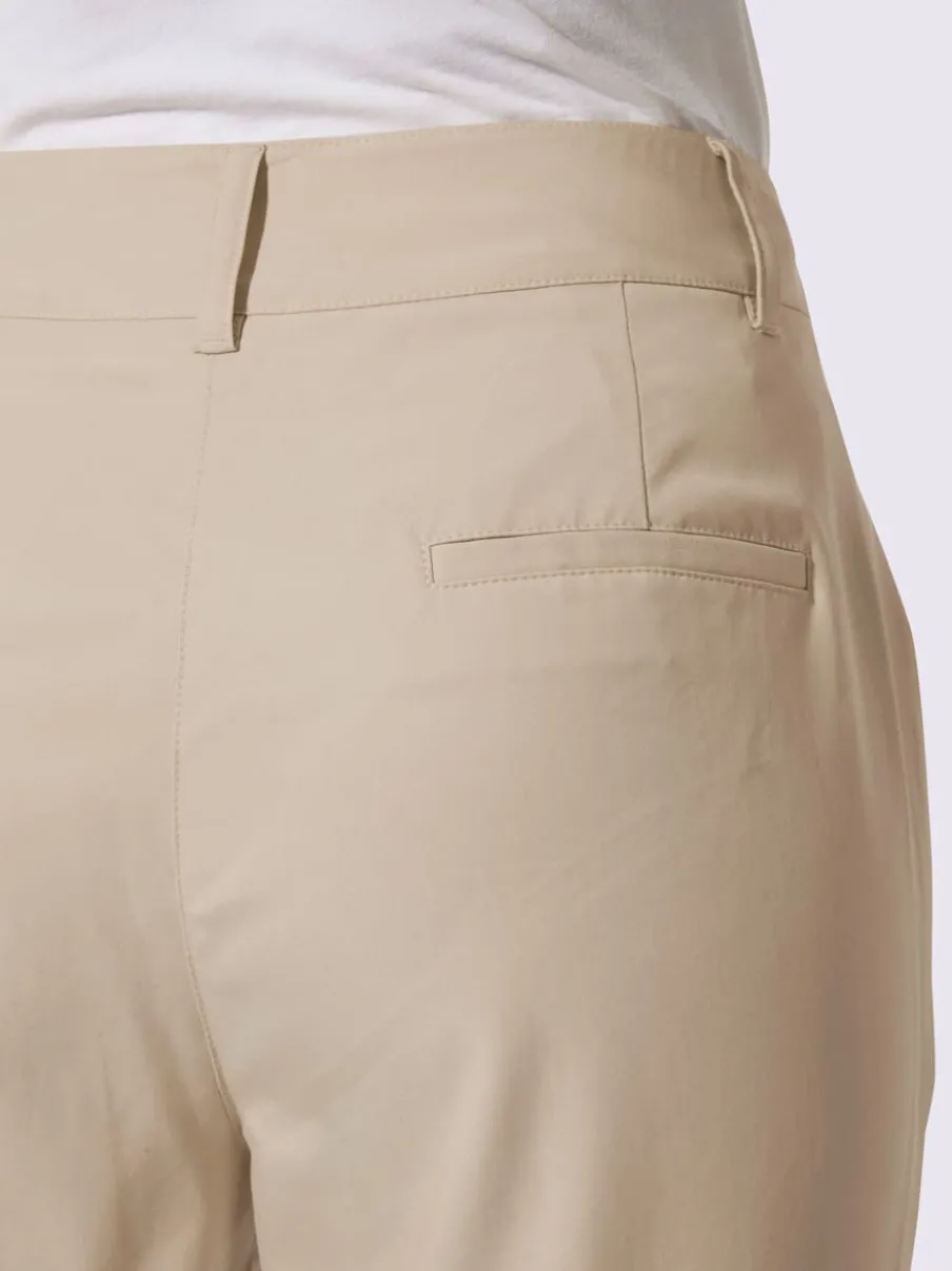Pantalon taille haute à petits plis avec poches raglan