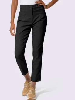 Pantalon taille haute à petits plis avec poches raglan