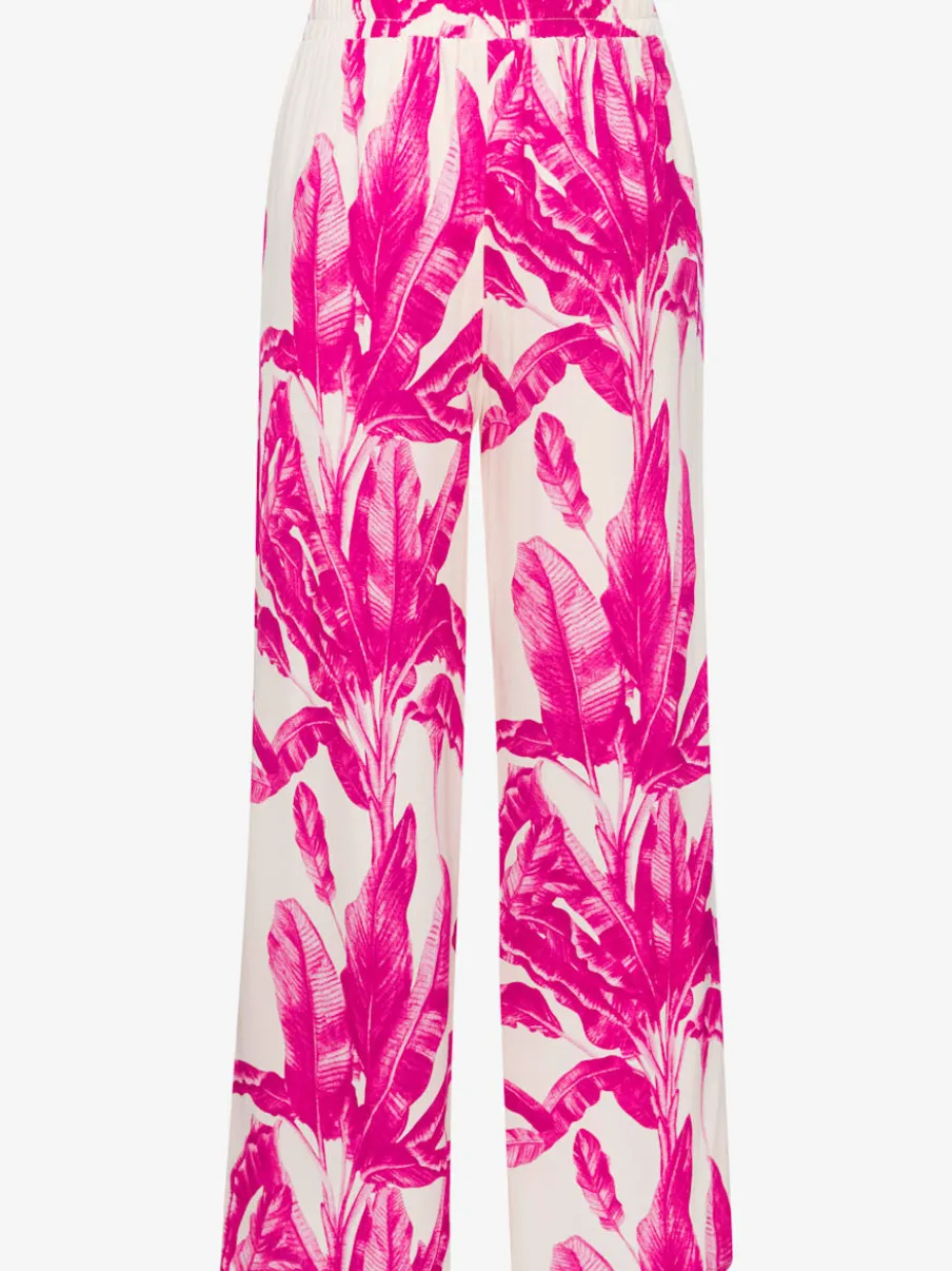 Pantalon à taille élastiquée avec poches et pinces fluides