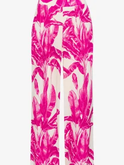 Pantalon à taille élastiquée avec poches et pinces fluides