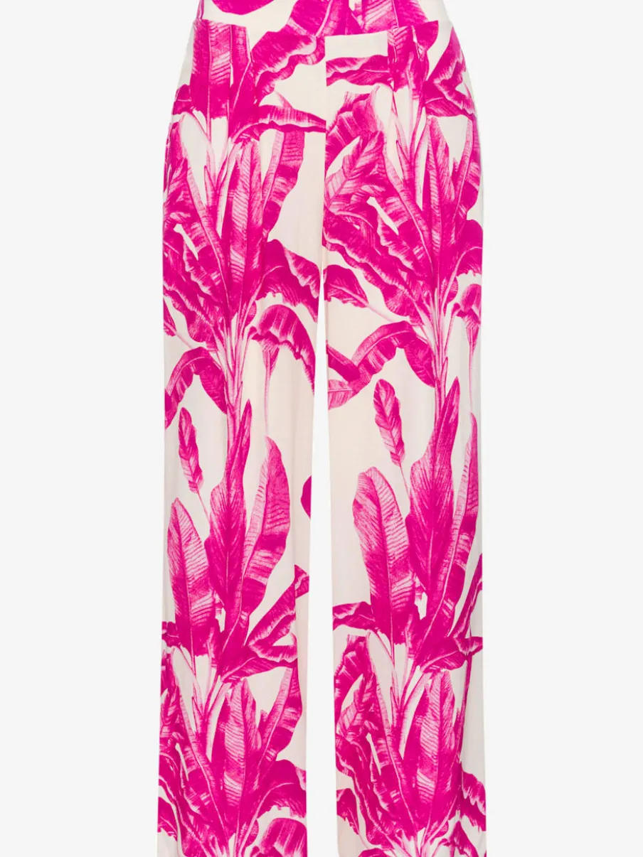 Pantalon à taille élastiquée avec poches et pinces fluides