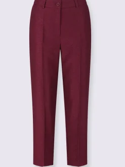 Pantalon tailleur ajusté en jacquard avec ceinture et poches latérales