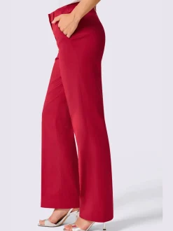 Pantalon tailleur à jambes larges avec plis repassés et poches latérales