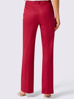 Pantalon tailleur à jambes larges avec plis repassés et poches latérales