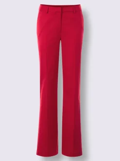 Pantalon tailleur à jambes larges avec plis repassés et poches latérales
