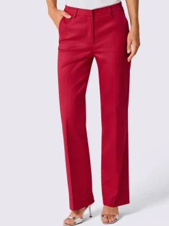 Pantalon tailleur à jambes larges avec plis repassés et poches latérales