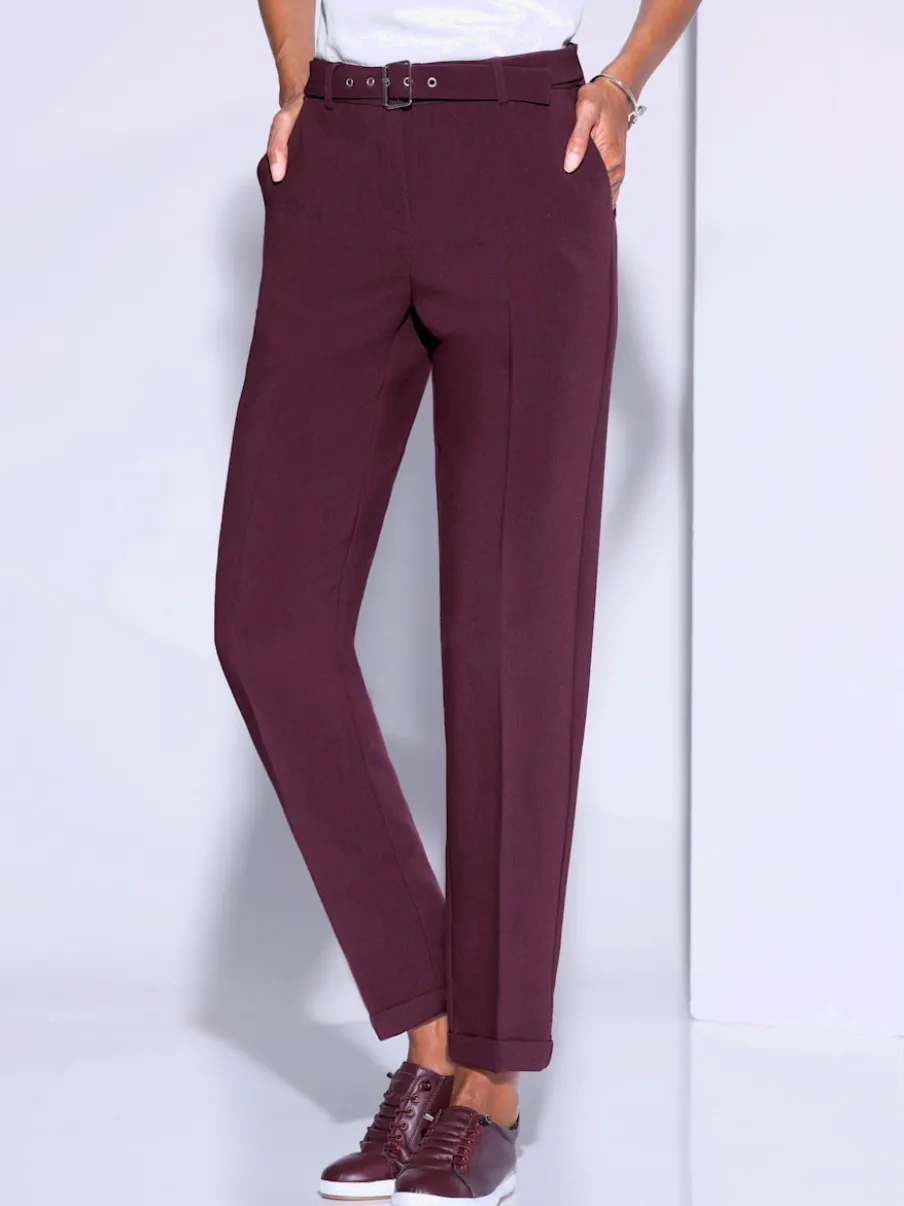 Pantalon tailleur léger avec ceinture et poches discrètes