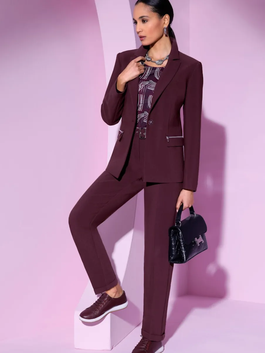 Pantalon tailleur léger avec ceinture et poches discrètes