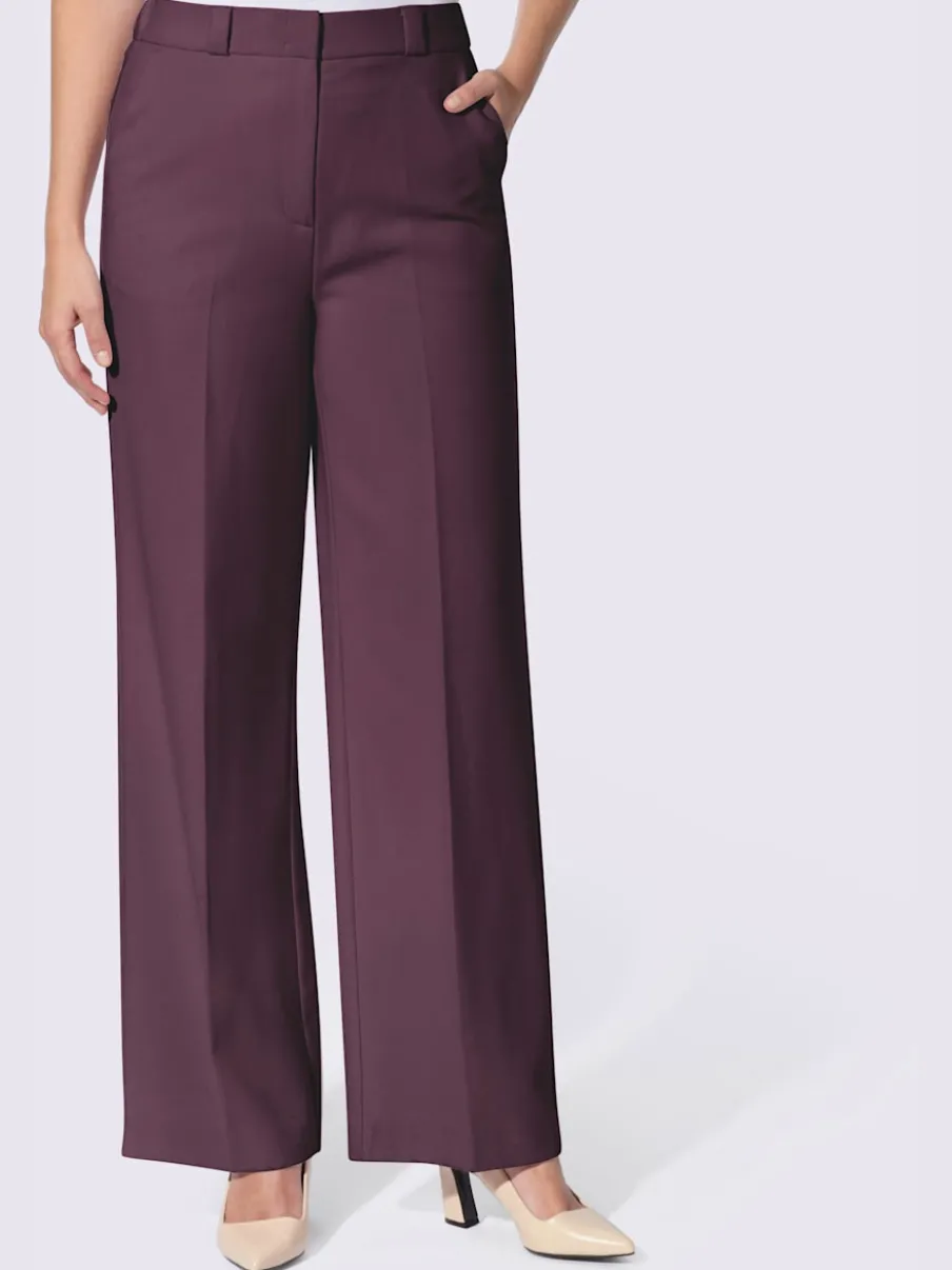Pantalon tailleur plis repassés, effet affinant