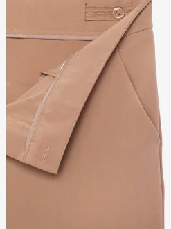 Pantalon tailleur à plis repassés avec ceinture élastique ajustable